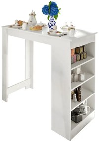 Barový stôl, biela, 117x57 cm, AUSTEN