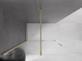Mexen Velar, posuvné dvere do otvoru typ Walk-In 150 cm, 8mm číre sklo, zlatá matná, 871-150-000-03-55