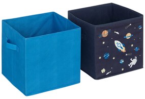 Úložný box Rocket, sada 2ks, 29x29x29 cm, modrá