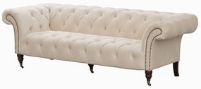 Pohovka Chesterfield Glamour Velvet Cream pre 3 osoby.