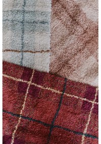 Svetloružový prateľný/ručne tkaný bavlnený koberec 90x120 cm Tartan Rose – Lorena Canals