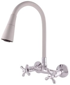 RAV SLEZÁK Morava RETRO drezová batéria so silikónovým ramienkom 100 mm sivá / chróm mk102.0/13s MK102.013S