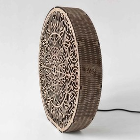 Drevená dekoratívna lampa s mandalou | LYLI: HDF - Orech 20 cm 4783-115150 LED0604
