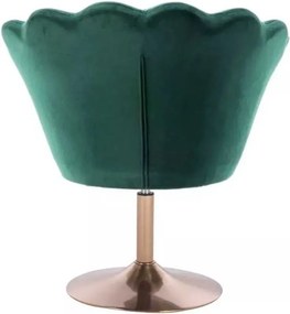 LuxuryForm DESIGN Kreslo FREY VELUR na zlatom tanieri - zelené