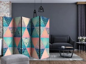 Paraván - Oriental Triangles II [Room Dividers] Veľkosť: 225x172, Verzia: Jednostranný