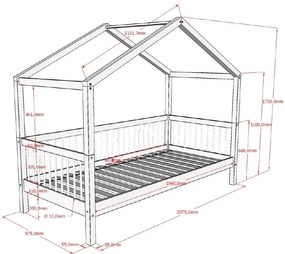 Biela domčeková detská posteľ z bukového dreva s výsuvným lôžkom 90x200 cm Forrest – Vipack