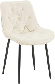 Jedálenská stolička Wallace - zamat - Krémová
