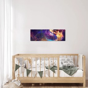 Obraz - mystické ženy (s hodinami) (90x30 cm)