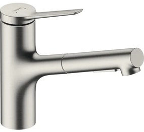 Drezová batéria Hansgrohe Zesis M33 s vyťahovacou spŕškou, 2 prúdy nerez 74821800, 1 ks
