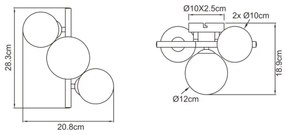 Globo 56133-3W - LED Prisadený luster RIHA 3xG9/3,5W/230V