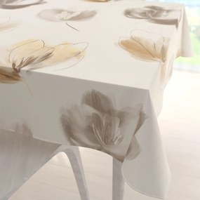 Biante Dekoračný štvorcový obrus PM-109 Akvarelové tulipány na krémovom 80x80 cm
