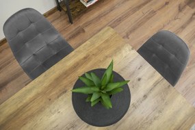 AKCIA Sivá zamatová jedálenská stolička DUMO II. akosť