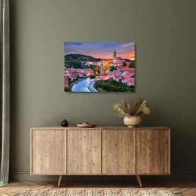 Sklenený obraz - Český Krumlov (70x50 cm)