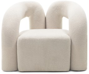 Designové křeslo Merry bouclé bílé