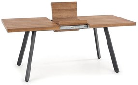 Jedálenský stôl Berlin 160 cm, orech medový / čierna