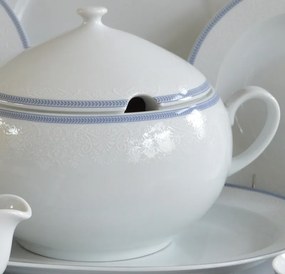 Thun obedová súprava Opal krajka s modrou linkou 27-dielná