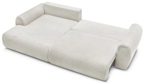 Krémová menčestrová rozkladacia rohová pohovka (ľavý roh) Lucien – Bobochic Paris