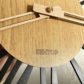 SENTOP | Moderné drevené nástenné hodiny rýmske - Luxusný dizajn | SENTOP HDFK028-dub analógové
