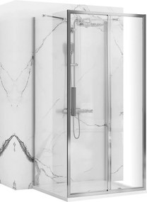 Rea Rapid Slide Wall, 3-stenný sprchovací kút s posuvnými dverami 100 (dvere) x 90 (stena) x 195 cm, 6mm číre sklo, chrómový profil, KPL-09101
