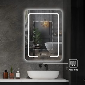 IREDA Kúpeľňové zrkadlo s LED osvetlením, 70 x 50 cm