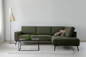 Tmavozelená ženilková rohová pohovka (pravý roh/do L) Amsterdam – Scandic