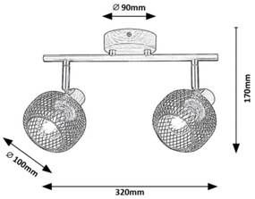 Rabalux 3128 - Bodové svietidlo GRENDEL 2xE14/40W/230V