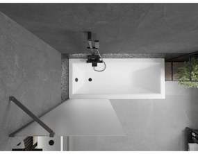 Mexen Next, 1-krídlová vaňová zástena 70 x 150 cm, 6mm sklo námraza, grafitová, 895-070-000-00-30-95