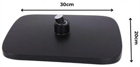 Erga Sami, dažďová hlavová sprchová hlavica 30x20 cm, čierna matná, ERG-YKA-BP.SAMI-XL-BLK