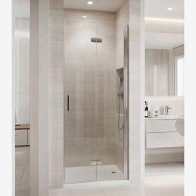 Novoterm Zalamovacie otočné sprchové dvere NV-Style DR CHR 80, chróm/transparent - bez vaničky