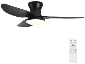 Brilagi LED stmievateľný stropný ventilátor 30W 230V 3000-6500K čierny + DO