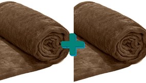 2x Tmavohnedá mikroplyšová deka VIOLET, 150x200 cm