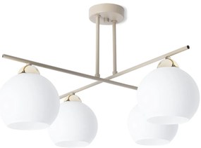 Stropné svietidlo Eliza, 4x biele sklenené tienidlo, be/g