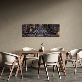 Obraz železničného mosta (s hodinami) (90x30 cm)