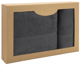 BAVLNENÉ UTERÁKY SOLANO SADA 1 KS 50X90 CM, 1 KS 70X140 CM TMAVOSIVÁ