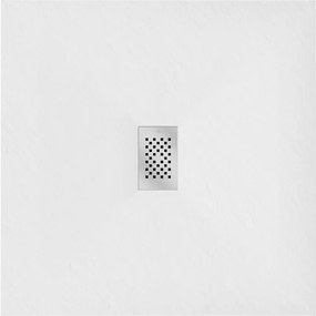 Mexen Hugo, štvorcová sprchová vanička SMC 100 x 100 cm, biela, oceľová krytka, 42101010-X