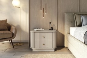 Sada nočných stolíkov Vesper 56 cm - kašmírové / zlaté úchytky