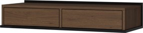Závesná toaletka Zenar 100 cm so zásuvkami - elegantný orech / čierny