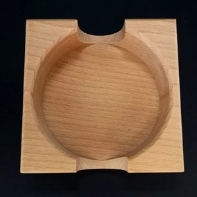 AMADEA Drevený stojanček hranatý na podtácky okrúhle, masívne drevo, 12,5x12,5x4,5 cm