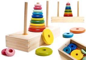 IKO Drevená hra – farebná pyramída