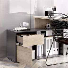 Rohový písací stôl Rox graphite