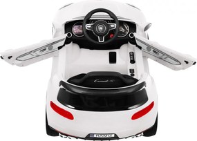 Ramiz Turbo-S batériové auto pre deti Biele + Diaľkové ovládanie + Pomalý štart + EVA kolesá + MP3 rádio