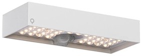Vonkajšia nástenná lampa biela so stmievateľným svetlom a senzorom na solárny pohon - Kayo