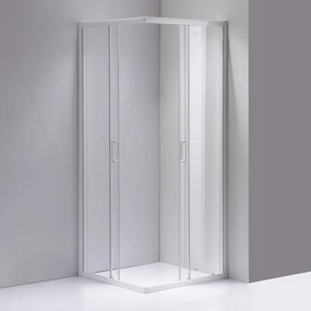 BPS-koupelny Štvorcový sprchový kút HYD-SK93B 90x90 biela/transparent + vanička HYD-SSV-SXL02B biela