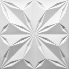 Stropné panely 3D XPS 0015, rozmer 50 cm x 50 cm, STAR biely, IMPOL TRADE