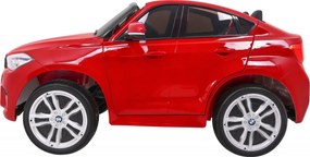 Ramiz Elektrické autíčko BMW X6M XXL pre 2 deti lakované červené SUV + diaľkové ovládanie + ekokoža