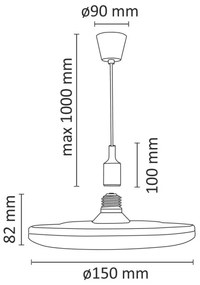 LED Závesné svietidlo KIKI 1xE27/10W/230V čierne