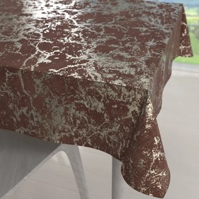 Biante Zamatový štvorcový obrus Isabela IBL-014 Zlatý mramor na červenohnedom 60x60 cm