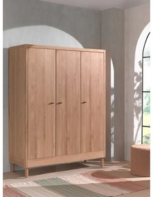Detská šatníková skriňa z dubového dreva v prírodnej farbe 146x190x55 cm Forrest – Vipack