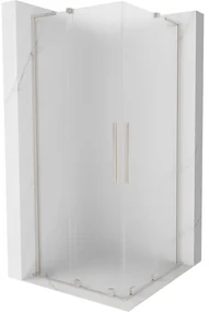 Mexen Velar L Duo, sprchový kút s posuvnými dverami 80 x 80 cm, 8mm sklo námraza, brúsená oceľ, 871-080-080-02-33-97