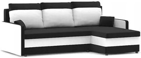 Rohová sedacia súprava MILTON bielo čiernej farby 215 cm